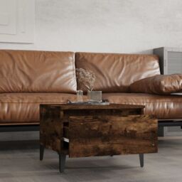 Berkfield Home Side Table Smoked Oak 50x46x35 cm Engineered Wood in Brown - Size: 50 x 46 x 35 cm - thumbnail 3
