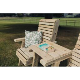 Churnet Valley Garden Furniture Ltd Ergonomical Love Seat 2 Chairs Set w/ Straight Tray - Fully Assembled in Brown - thumbnail 8