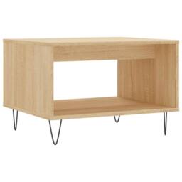 Berkfield Home Coffee Table Sonoma Oak 60x50x40 cm Engineered Wood in Light Brown - Size: 60 x 50 x 40 cm - thumbnail 6