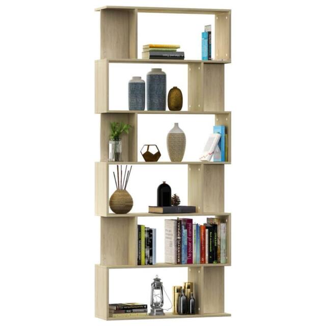 Berkfield Home Classic Book Cabinet/Room Divider Sonoma Oak 80x24x192 cm Enginee in Light Tan - Size: 80 x 24 x 192 cm - image 1