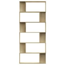 Berkfield Home Classic Book Cabinet/Room Divider Sonoma Oak 80x24x192 cm Enginee in Light Tan - Size: 80 x 24 x 192 cm - thumbnail 5