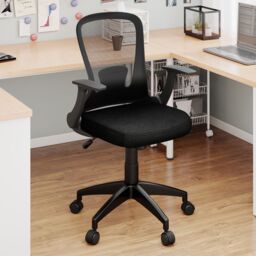 Gymax Ergonomic Mesh Office Chair Height Adjustable Executive Chair-Black in Black - thumbnail 3