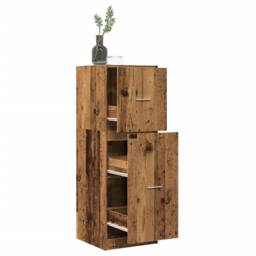 Berkfield Home Apothecary Cabinet Old Wood 40x41x118 cm Engineered Wood in Brown - Size: 40 x 41 x 118 cm - thumbnail 2