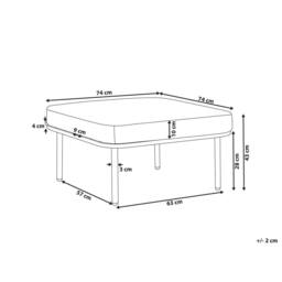 Wyld and Coco Outdoor Ottoman 74 x 74 cm Grey Aluminium Frame - thumbnail 3