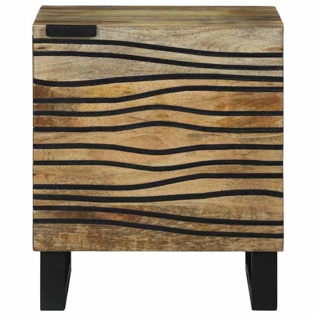 Berkfield Home Durable Bedside Tables Brown & Black 40 x 33.5 x 46 cm in Beige - image 1