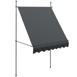 OUTSUNNY Freestanding Retractable Awning, Non-Screw Garden Awning in Dark Grey - thumbnail 2