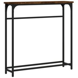Berkfield Home Console Table Smoked Oak 75x19.5x75 cm Engineered Wood in Brown - thumbnail 2