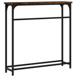 Berkfield Home Console Table Smoked Oak 75x19.5x75 cm Engineered Wood in Brown - thumbnail 6