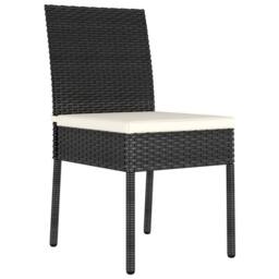 Berkfield Home 7 Piece Garden Dining Set Black Poly Rattan - thumbnail 6