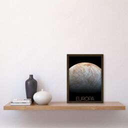 Artery8 NASA Our Solar System Europa Jupiter's Moon Ice Surface Artwork Framed Wall Art Print A4 in Brown - thumbnail 2