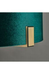 Netlighting Hayfield Table Lamp Matt Antique Brass Plate Green Velvet Shade in Gold - thumbnail 5