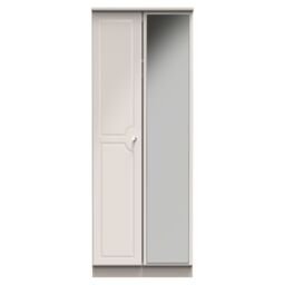 Ready Assembled 2 U Stratford Tall 2 Door Mirrored Wardrobe (Ready Assembled) in Taupe - thumbnail 1