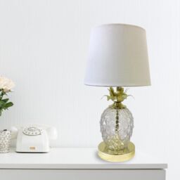 First Choice Lighting Pair of Gold Pineapple Touch Lamps with White Shades - thumbnail 7