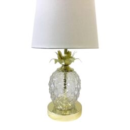 First Choice Lighting Pair of Gold Pineapple Touch Lamps with White Shades - thumbnail 4