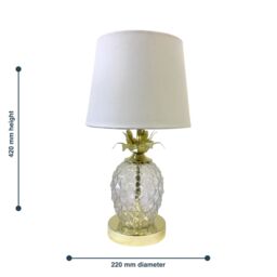 First Choice Lighting Pair of Gold Pineapple Touch Lamps with White Shades - thumbnail 6