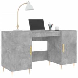Berkfield Home Desk Concrete Grey 140x50x75 cm Engineered Wood - Size: 140 x 50 x 75 cm - thumbnail 3