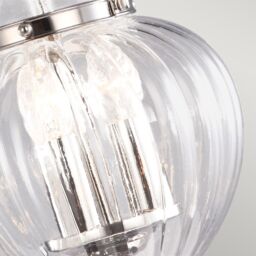 Netlighting Finsbury Park 3 Light Small Ceiling Lantern Pendant Polished Nickel E14 in Grey - thumbnail 4