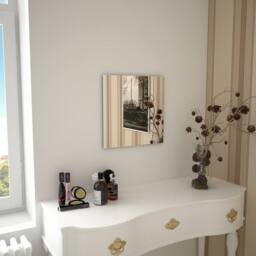 Berkfield Home Wall Mirror 40x40 cm Square Glass in Silver - thumbnail 1