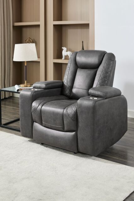 More4Homes Ashton Electric Recliner Technology Fabric USB-C Charging Recliner Chair in Grey - image 1