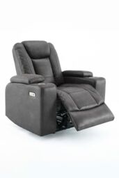 More4Homes Ashton Electric Recliner Technology Fabric USB-C Charging Recliner Chair in Grey - thumbnail 3