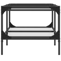 Berkfield Home Modern Coffee Table with Transparent Glass Top 98.5x50x45 cm Steel - thumbnail 5