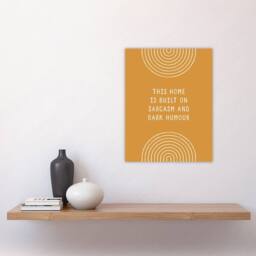 "Artery8 This Home Is Built On Sarcasm & Dark Humour Wall Art Print in Brown - Size: W12"" x H16""" - thumbnail 4