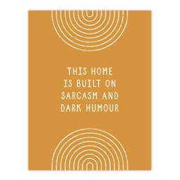 "Artery8 This Home Is Built On Sarcasm & Dark Humour Wall Art Print in Brown - Size: W12"" x H16""" - thumbnail 1
