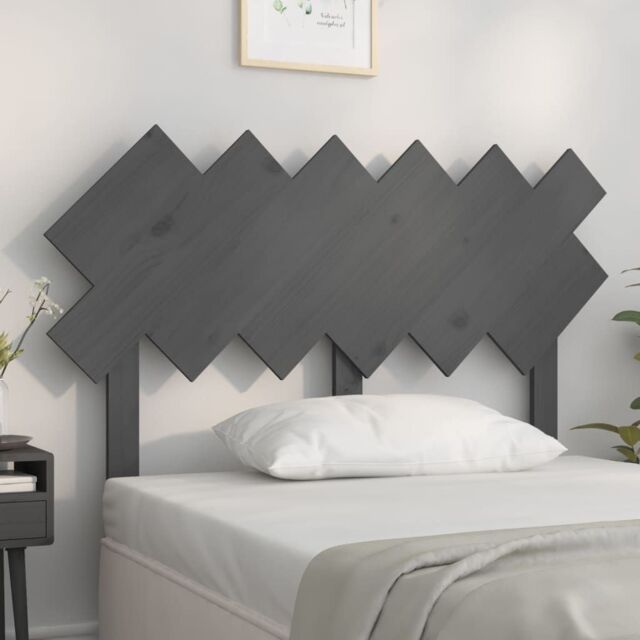 Berkfield Home Bed Headboard Grey 122.5x3x80.5 cm Solid Wood Pine - image 1