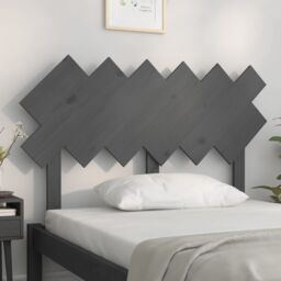 Berkfield Home Bed Headboard Grey 122.5x3x80.5 cm Solid Wood Pine - thumbnail 3
