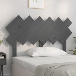Berkfield Home Bed Headboard Grey 122.5x3x80.5 cm Solid Wood Pine - thumbnail 1