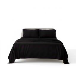 Snug City Flannelette Cotton Duvet Cover Set Soft Brushed Warm Bedding Set in Black - Size: King - thumbnail 2