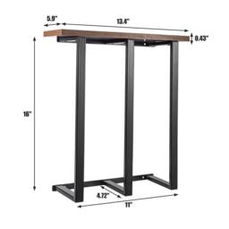 Nordara Brown 3-Bar Towel Rack w/ Shelf Iron & Wood - thumbnail 2