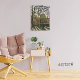 "Artery8 The Banks of the Bievre Rousseau Vintage Canvas Wall Art in Green - Size: W18"" x H24""" - thumbnail 3