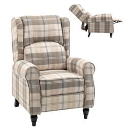 HOMCOM Recliner Chair for Living Room Wingback Chair with Padded Armrest in Khaki - thumbnail 2