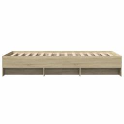 Berkfield Home Durable Bed Frame without Mattress Sonoma Oak 100x200 cm Engineer in Light Oak - thumbnail 6