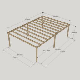 Rutland County Garden Furniture Ltd Garden Pergola 6 Posts - Wood - L420 x W780 x H270 cm - Light Green - thumbnail 5