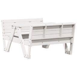Berkfield Home Picnic Table for Kids White 88x122x58 cm Solid Wood Pine - Size: 88 x 122 x 58 cm - thumbnail 6