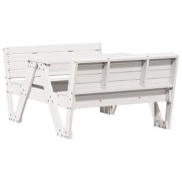 Berkfield Home Picnic Table for Kids White 88x122x58 cm Solid Wood Pine - Size: 88 x 122 x 58 cm - thumbnail 2