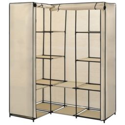 Berkfield Home Corner Wardrobe Cream 130x87x169 cm - Size: 130 x 87 x 169 cm - thumbnail 2