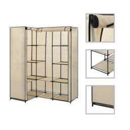 Berkfield Home Corner Wardrobe Cream 130x87x169 cm - Size: 130 x 87 x 169 cm - thumbnail 1