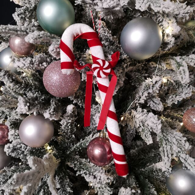 Samuel Alexander 29cm Red & White Stripe Hanging Christmas Candy Cane Decoration - image 1