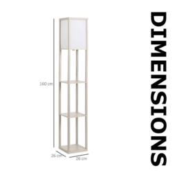 FURNOS Modern Dimmable Floor Lamp For Living Room With 3 Shelves in White - thumbnail 8