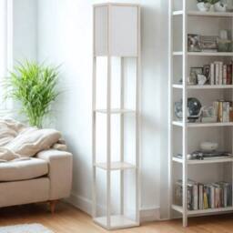 FURNOS Modern Dimmable Floor Lamp For Living Room With 3 Shelves in White - thumbnail 6