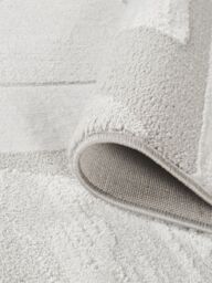 Desire Rugs Hamilton Modern Sheen Area Rug - Abstract Motif Geometric Lines Design in Silver - Size: 60 cm x 220 cm - thumbnail 3