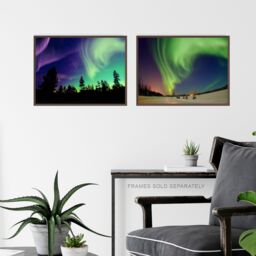 Artery8 Wall Art Print Northern Lights Norway In Winter Set Of 3 s Living Room Bedroom Aesthetic Aurora Borealis A4 - thumbnail 6