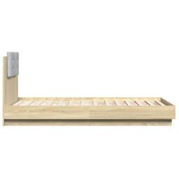 Berkfield Home Soft Bed Frame without Mattress Sonoma Oak 75x190 cm Small Single in Light Oak - thumbnail 5