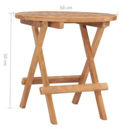 Berkfield Home Durable Folding Garden Table 50x50x50 cm Solid Teak Wood in Brown - Size: 50 x 50 x 50 cm - thumbnail 7