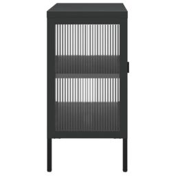 Berkfield Home Sideboard Black 105x35x70 cm Glass & Steel - Size: 105 x 35 x 70 cm - thumbnail 6