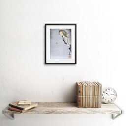 "Artery8 Wall Art Print Buffalo Shrike Spider Ohara Koson Art Framed 9x7 inch in Black - Size: W7"" x H9""" - thumbnail 2