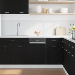 Berkfield Home Dishwasher Panel Lyon Black Oak 45x1.5x67 cm Engineered Wood - thumbnail 3